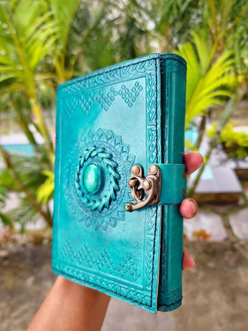 Vintage Enchantment Stone Leather Journal