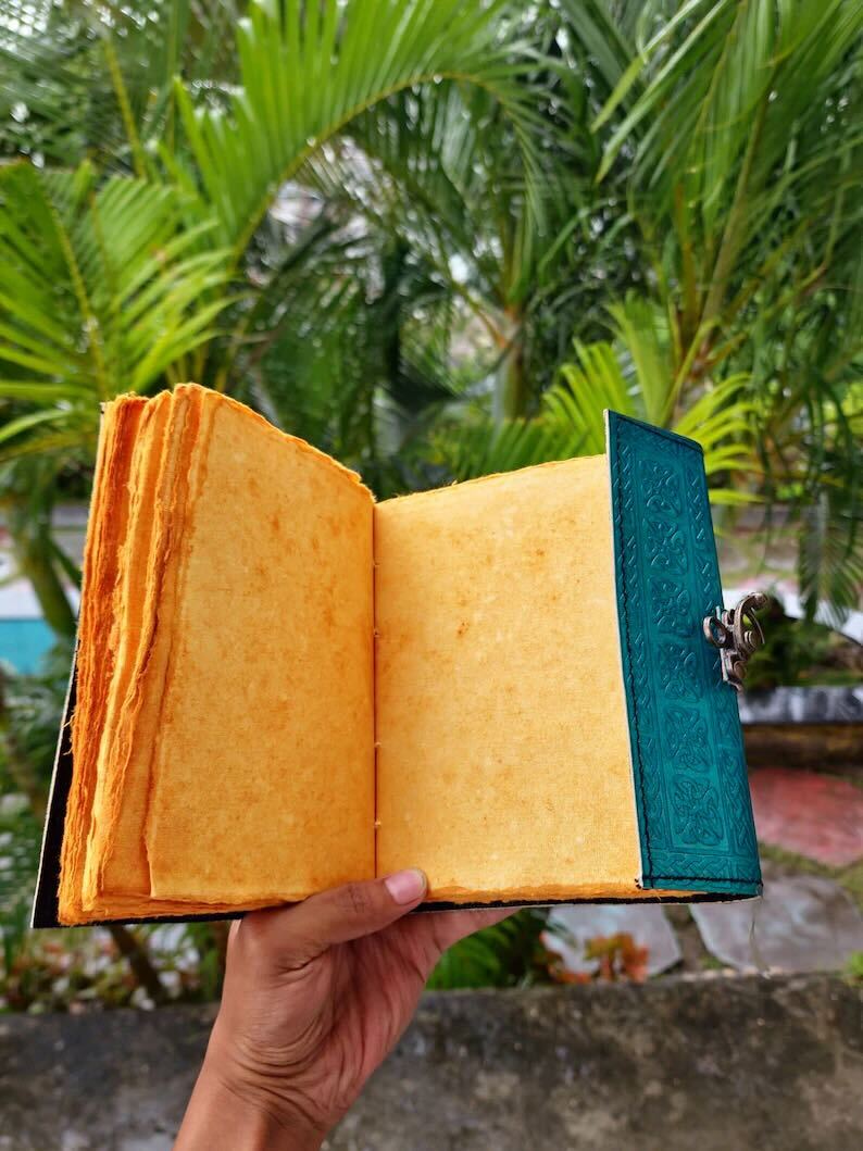 Vintage Enchantment Stone Leather Journal