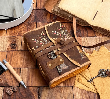 Antiquated Leather Journal with Premium Vintage Key Closure