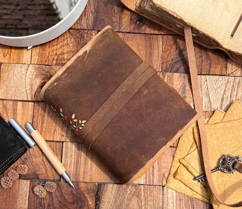 Antiquated Leather Journal with Premium Vintage Key Closure