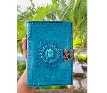 Vintage Enchantment Stone Leather Journal