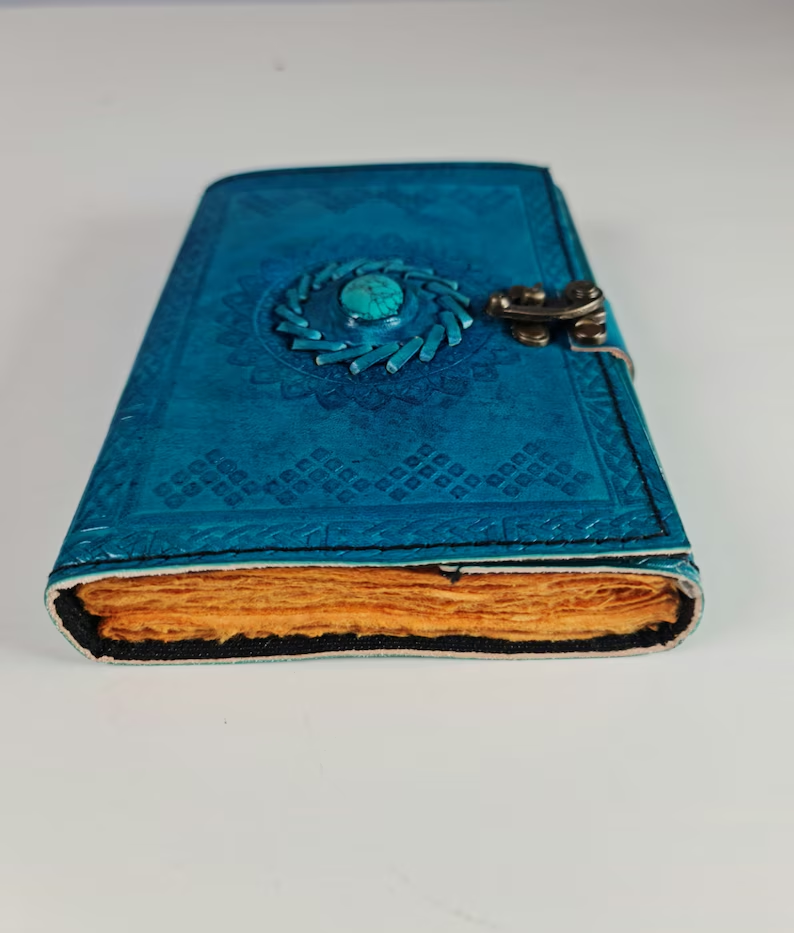 Vintage Enchantment Stone Leather Journal