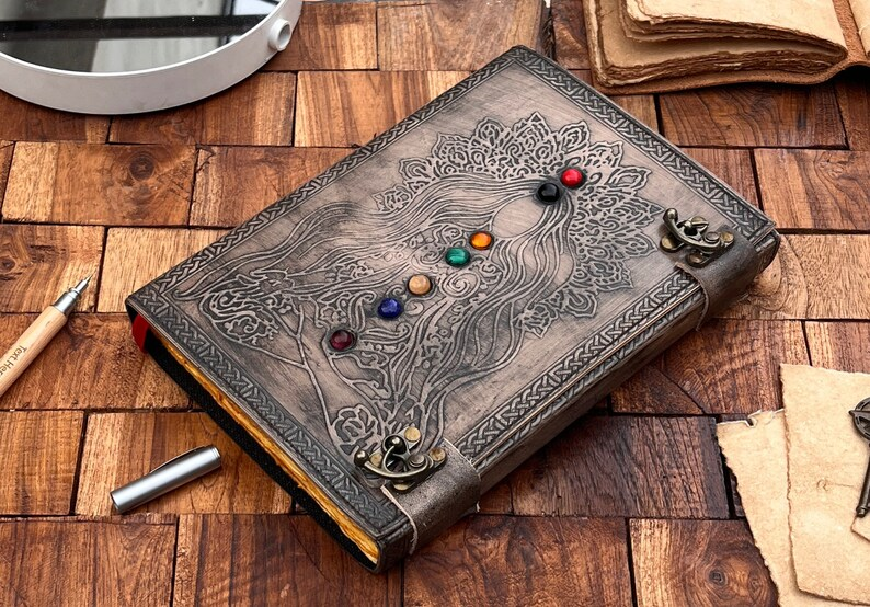 Cosmic Hecate 7 Holistic Stone Leather Journal