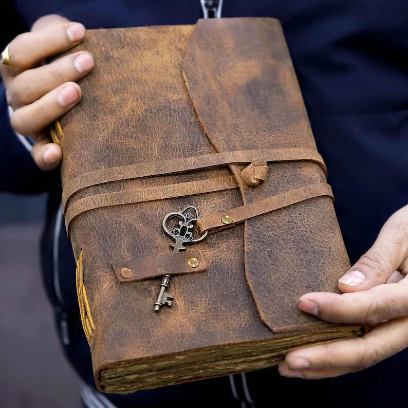 Classic Key-Bound Genuine Leather Journal